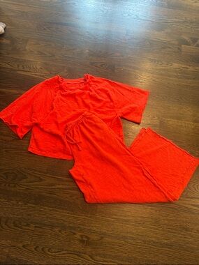 aerie Bright Red Lounge Set - Top & Pants